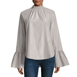 🔥Belle + Sky Metallic Stripe Smocked Top